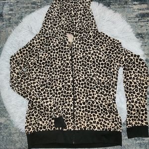 Juicy Couture 🖤🤎Zippered Hoodie Size L, Leopard print EUC 🐆